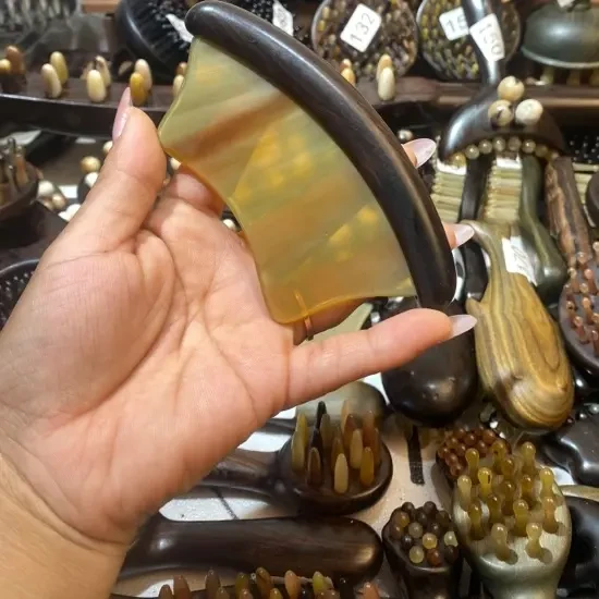 天然牛角面部全身通用刮痧板按摩疏通经络神器