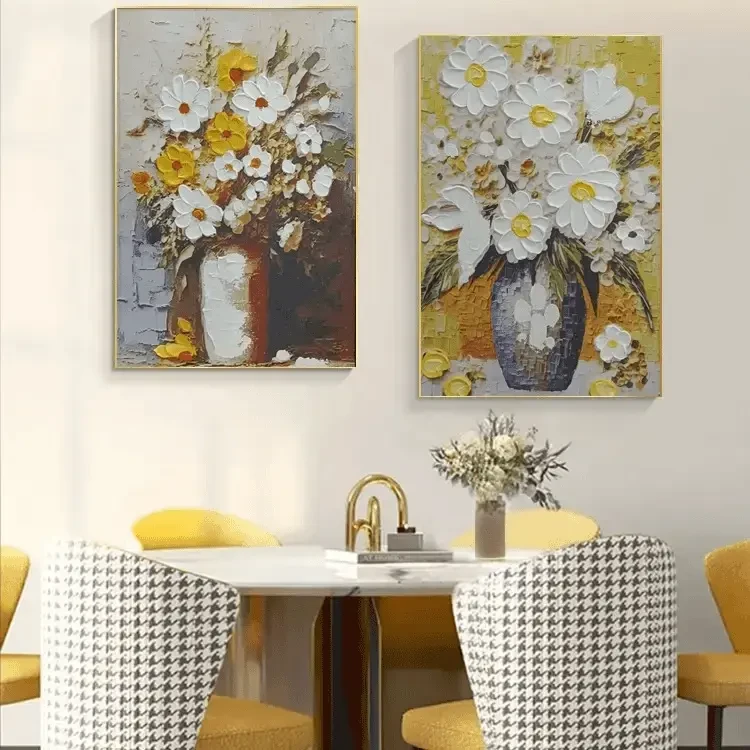 向日︱向阳花两联油画装饰画客厅餐厅画沙发轻奢背景抽象简约