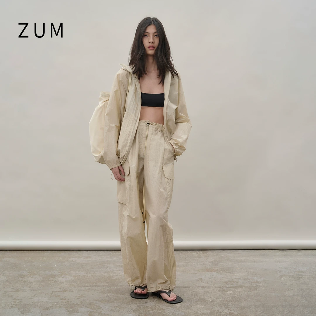 ZUM 女士防晒服连帽夹克套装开春高级穿搭凉感上衣外套短款25夏