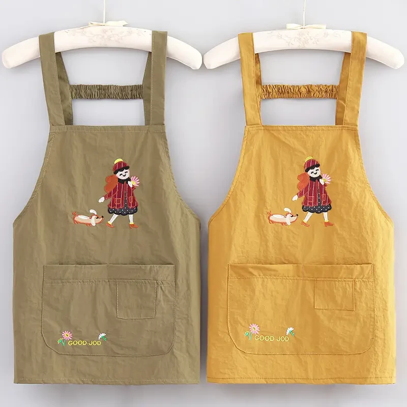 爆款围腰防泼水厨房围裙餐饮新款可爱防水上班餐饮工作服男女无袖