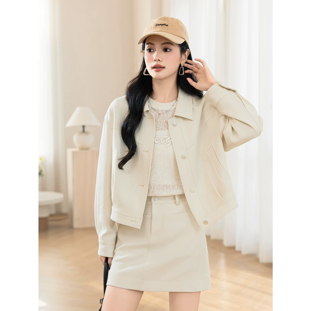 宿本【元气少女】小个子穿搭2025春秋上衣外套高腰短裙1510049WC