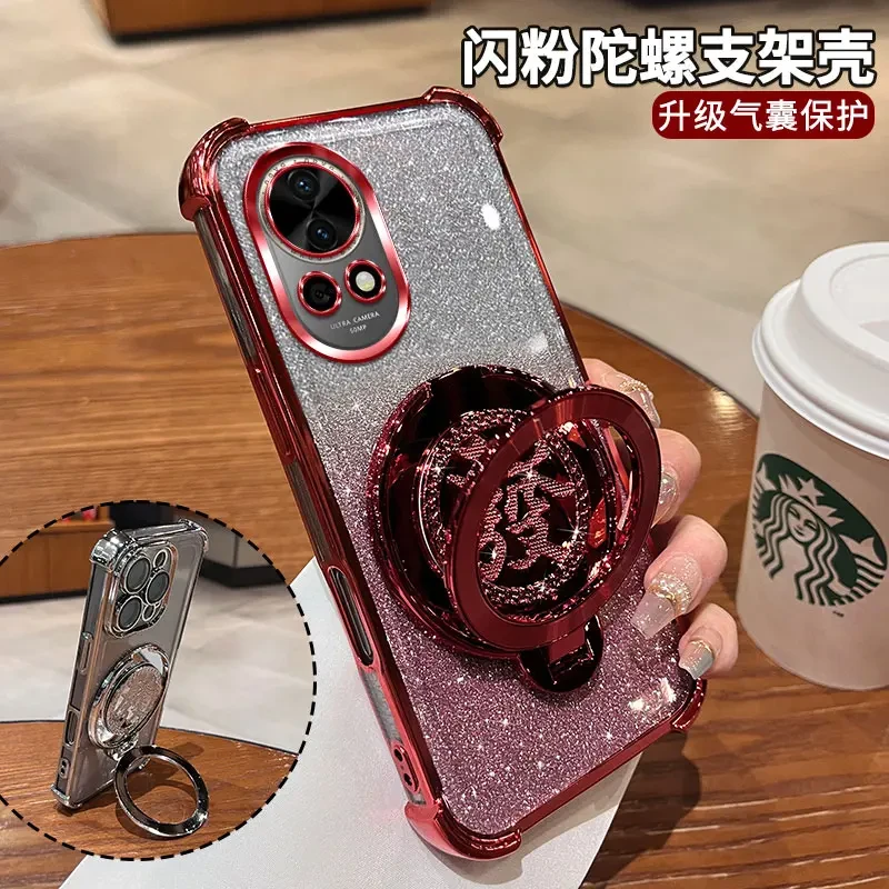 新年红气囊适用华为NOVA13手机壳13pro全包镜头发财陀螺支架防摔