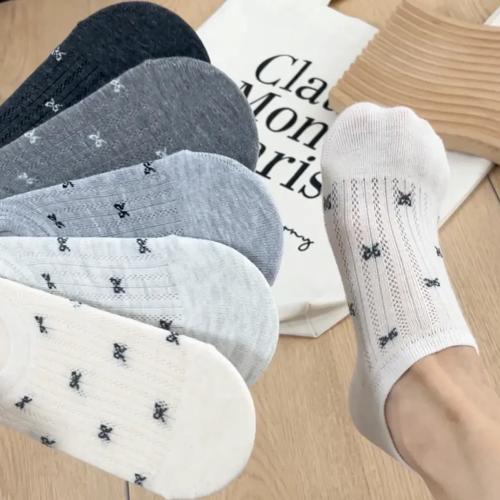 JAN18蝴蝶结stins风女士袜子船袜浅口夏季薄款防滑不掉跟隐形透气
