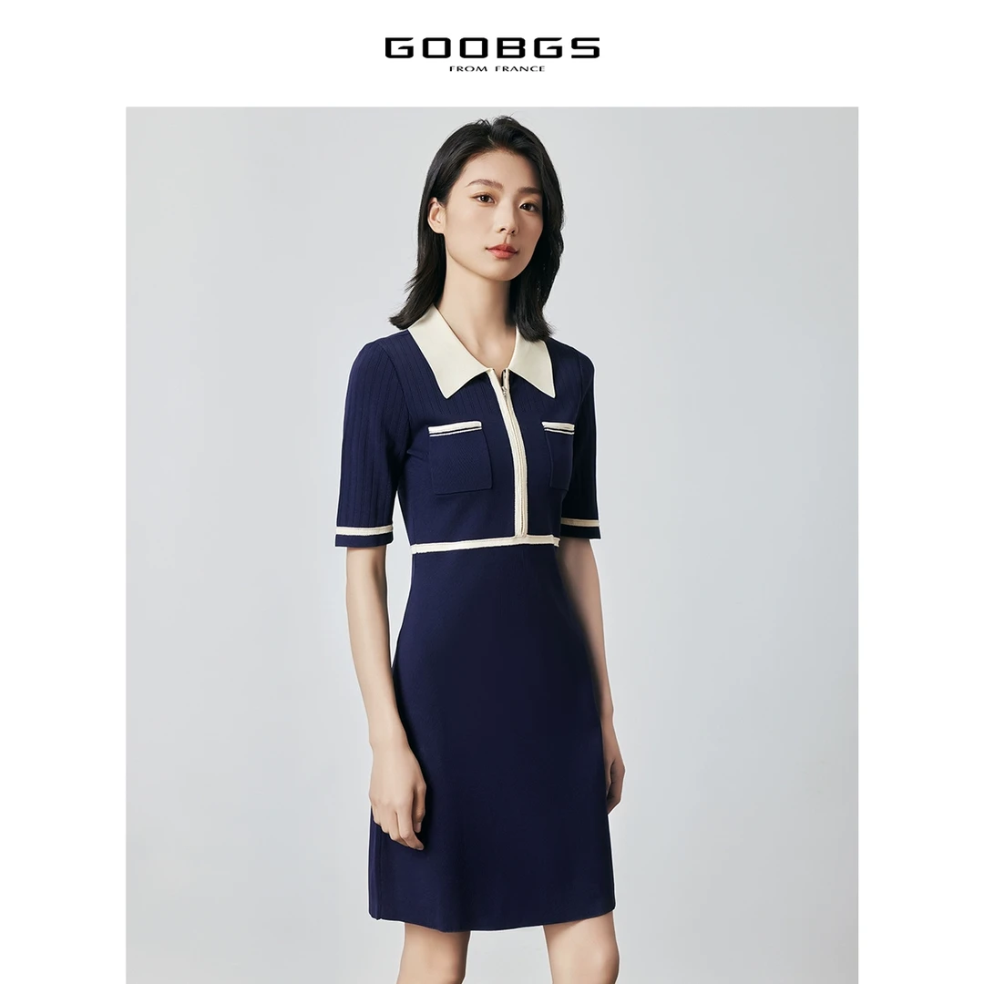 【小余专属】谷邦GOOBGS Polo领针织连衣裙 G3147723