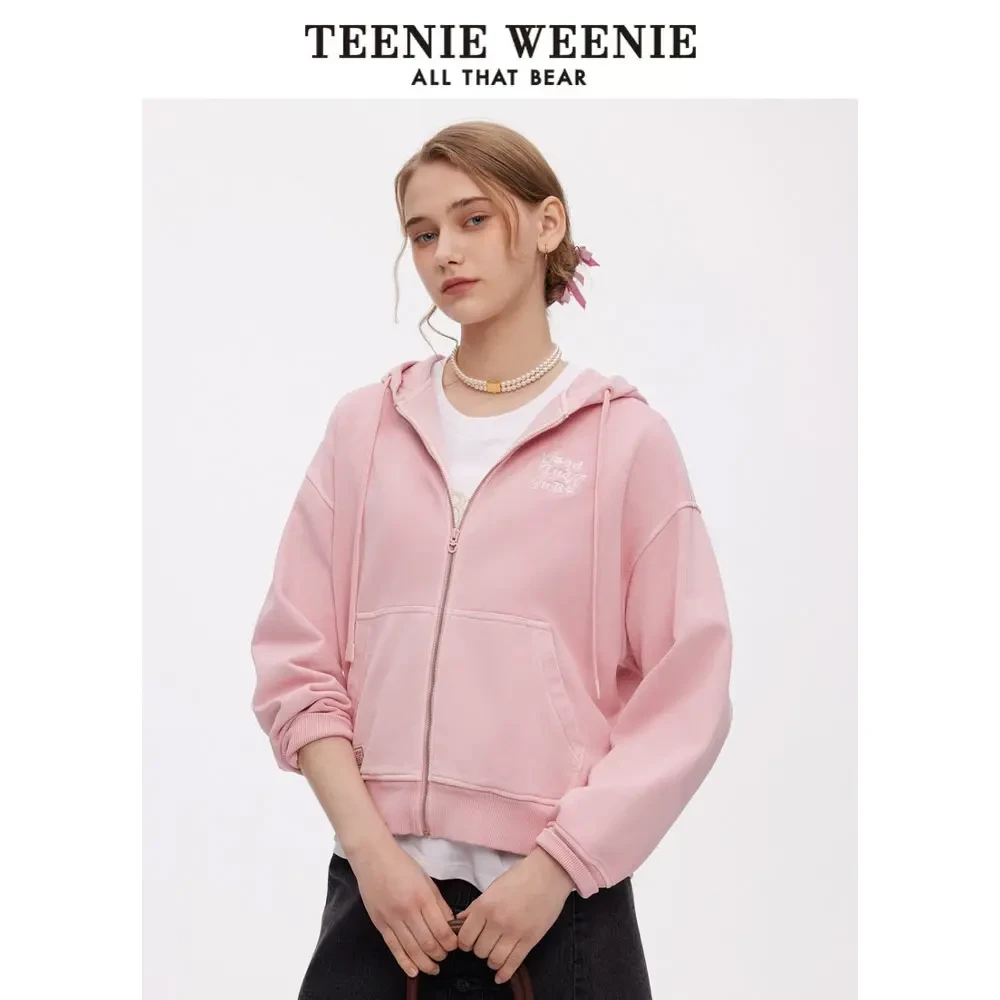 *TeenieWeenie小熊25春新款活力少女甜美粉色连帽卫衣TTMZ251101T
