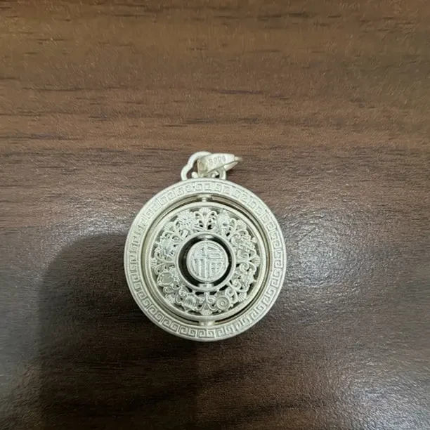 足银银制品 足银纯银   999古法旋转八宝罗盘16.5g