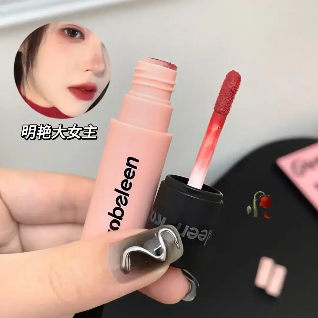 哑光粉雾保湿唇釉柔雾显白轻薄韩系丝绒裸色唇泥学生雾面平价口红