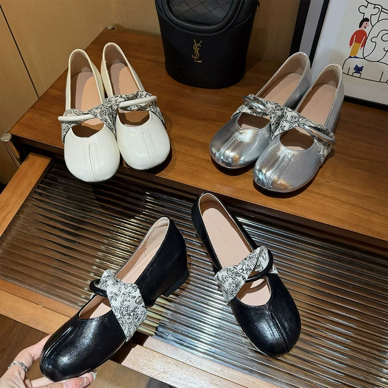 真皮版芭蕾玛丽珍鞋小个子内增高女鞋2025新款夏季巨好看法式单鞋