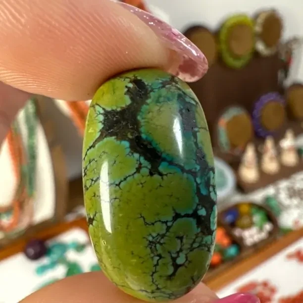 纯铜琉璃耳饰 唐三彩水草纹枣珠油绿炫彩军绿时尚精美