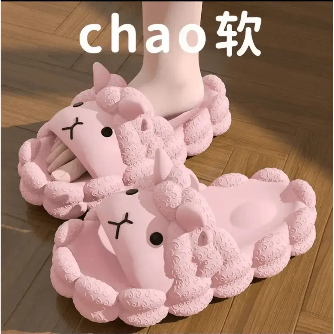 学生夏季新款软底拖鞋女款爆款居家厚底防滑洗澡卡通云朵凉拖鞋