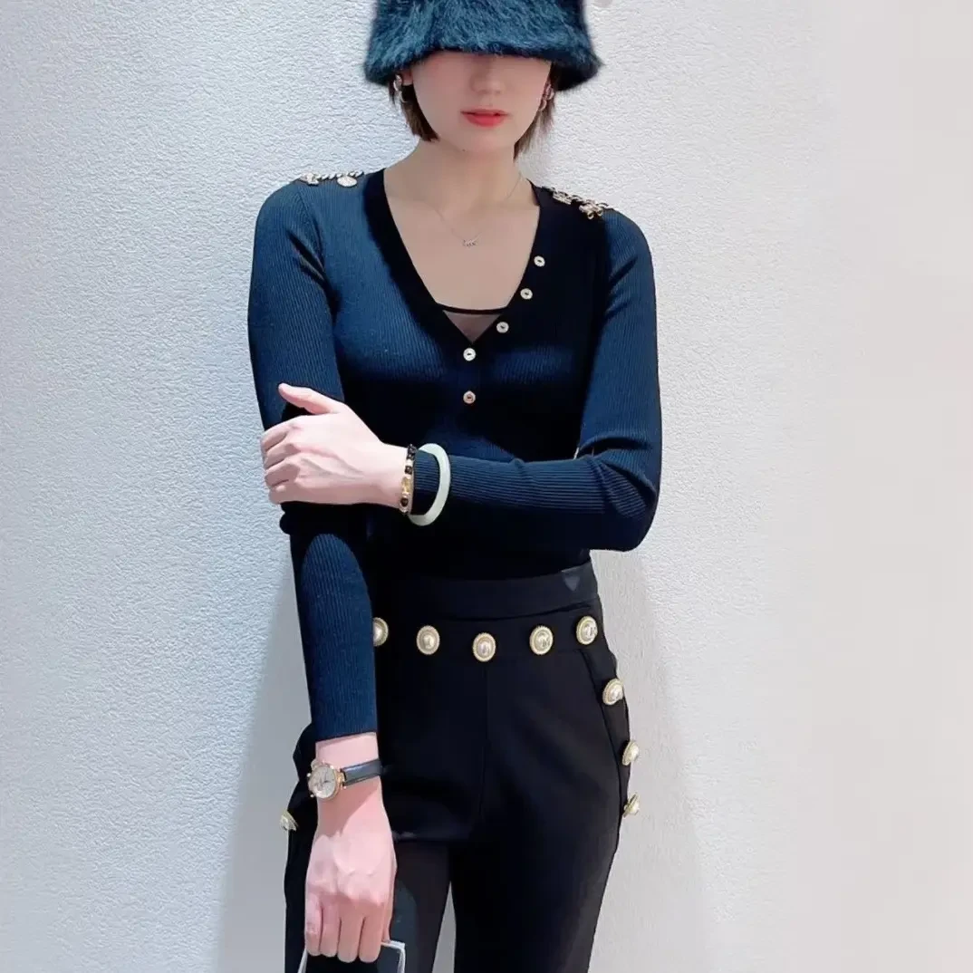 MASHAMA高腰弹力微喇裤