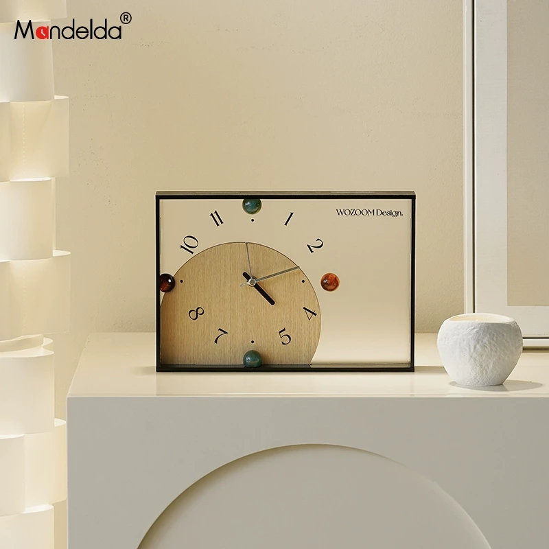 Mandelda家居创意时钟摆件客厅入户玄关摆放式桌面座钟表装饰品