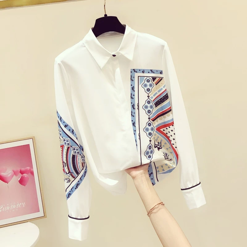 2025春秋新款设计感小众长袖白色雪纺衬衫女高端时尚洋气职业上衣