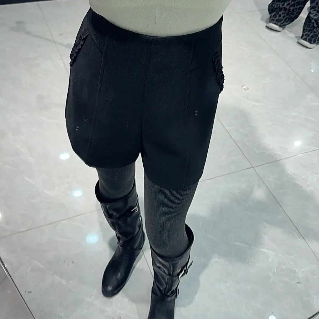 精选【高定短裤】秋冬毛呢高腰时尚显瘦百搭休闲短裤