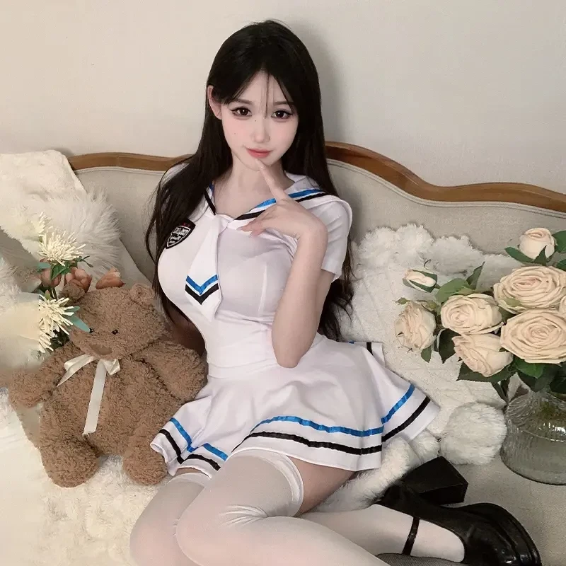 【甜辣水手】性感薄款女装百褶短裙jk制服套装日系动漫学院风两件套