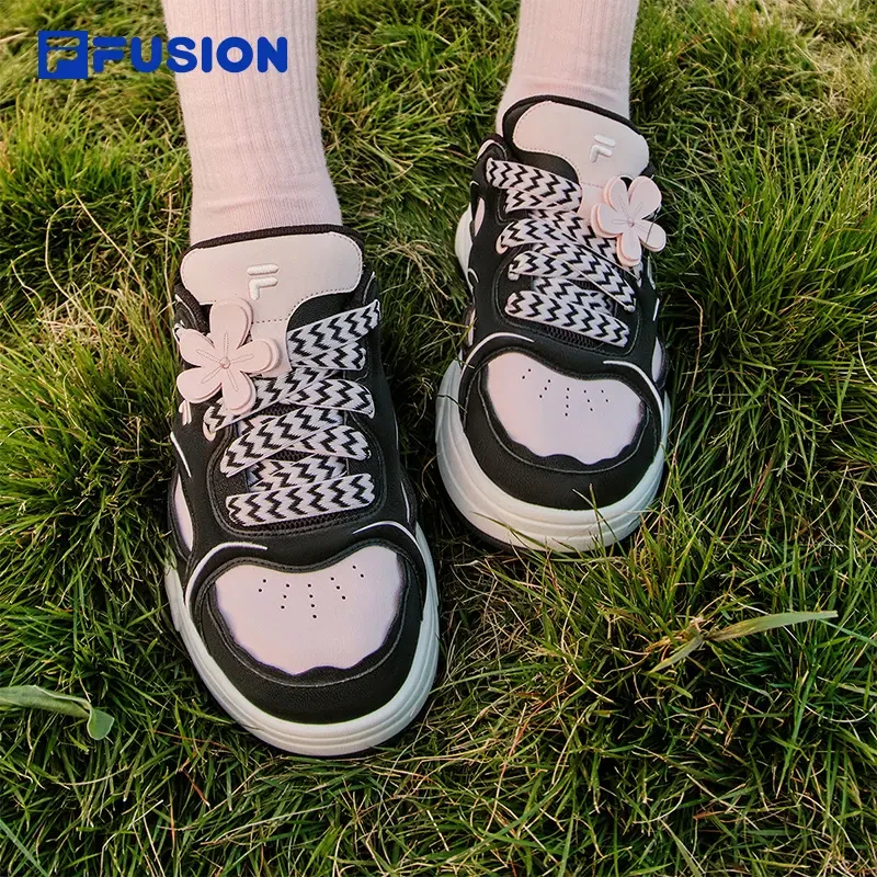 【舞板鞋DX】斐乐潮牌女士夏休闲百搭可爱低帮黑白板鞋T12W512308F