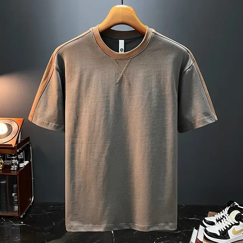 Cebrodz美式宽松大码纯棉短袖T恤男潮流夏季薄款体恤休闲男