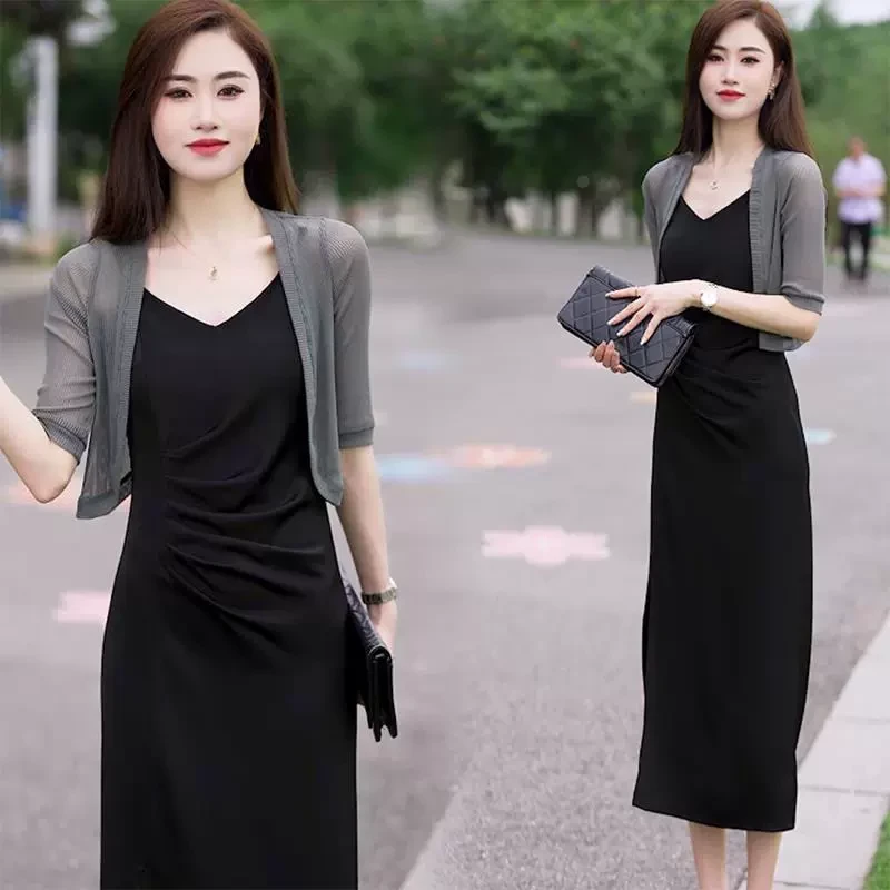 冰丝薄款防晒短袖罩衫披肩女2025夏季新款高级感配吊带裙外搭上衣