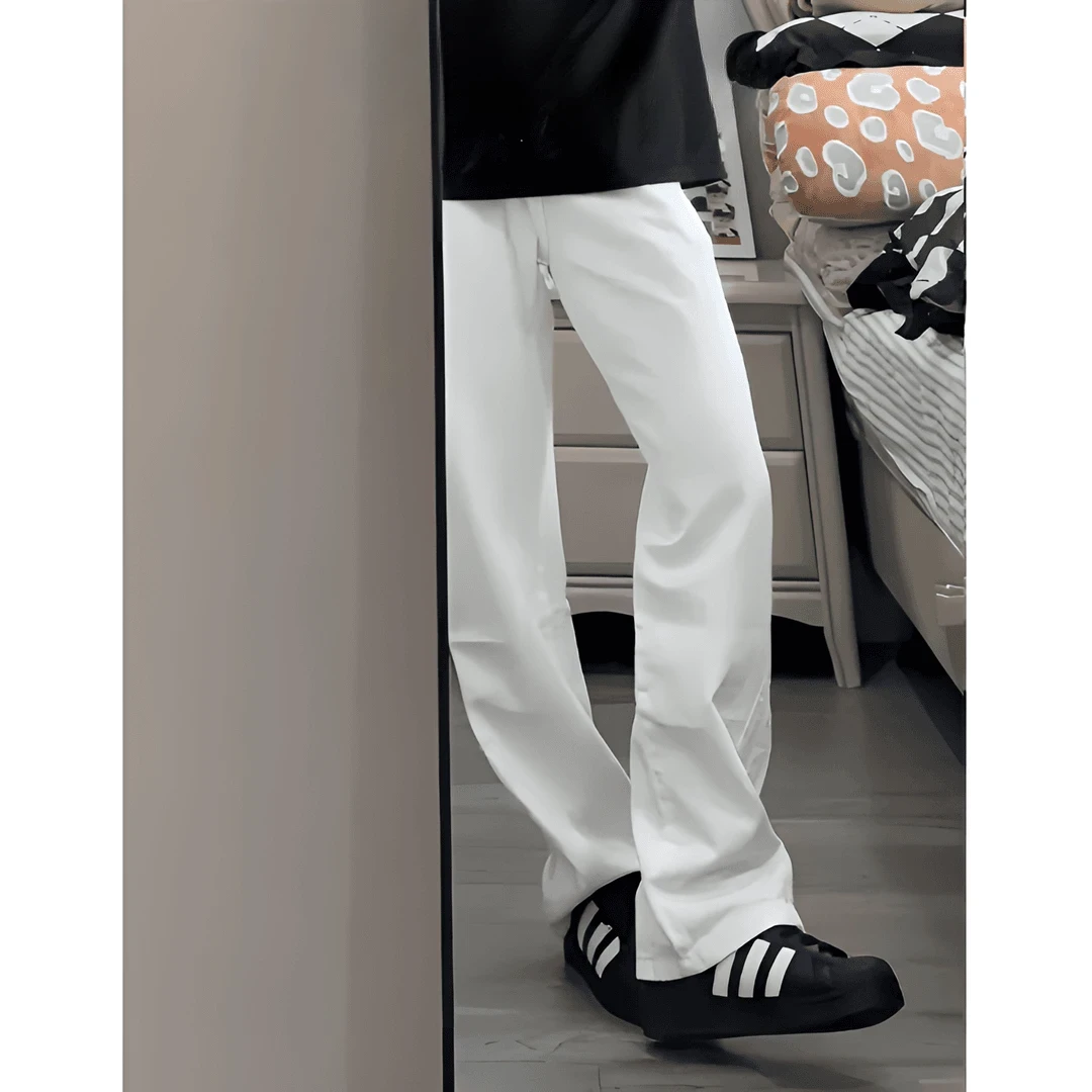 【奥莱折扣】宽松潮流百搭阔腿裤男裤裤子白男生夏日美式阔腿牛仔裤