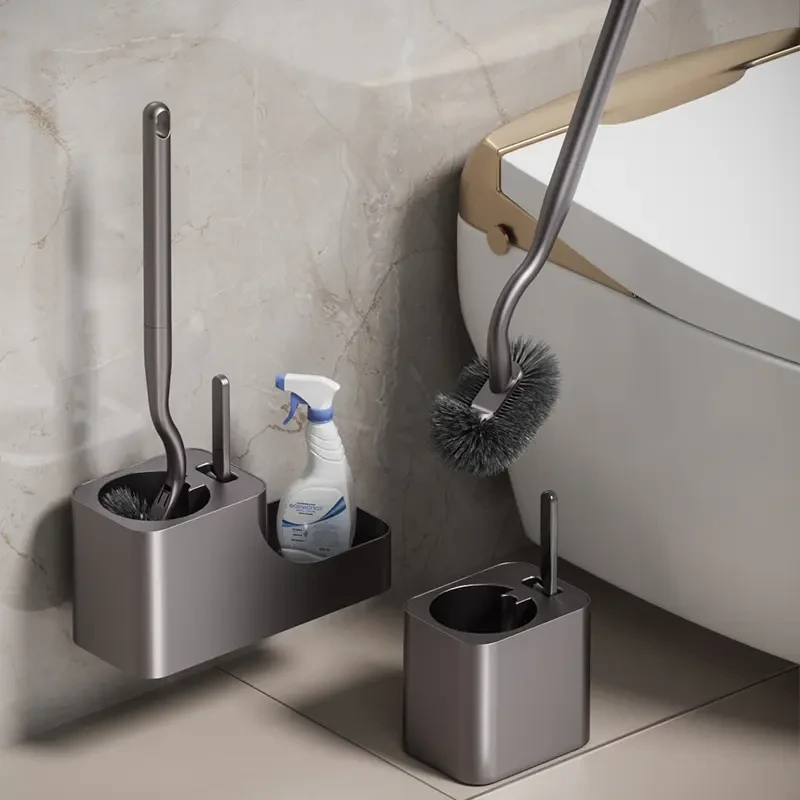 枪灰色马桶刷免打孔厕所刷子家用长手柄清洁套装卫生间洗马桶神器