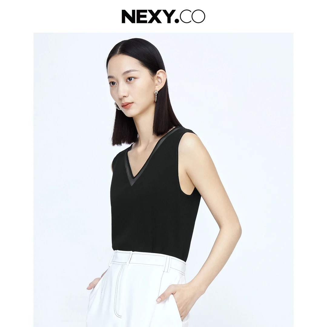 【晨粉专享价】NEXY.CO/奈蔻背心吊带打底女士百搭夏季v领XG00243V0