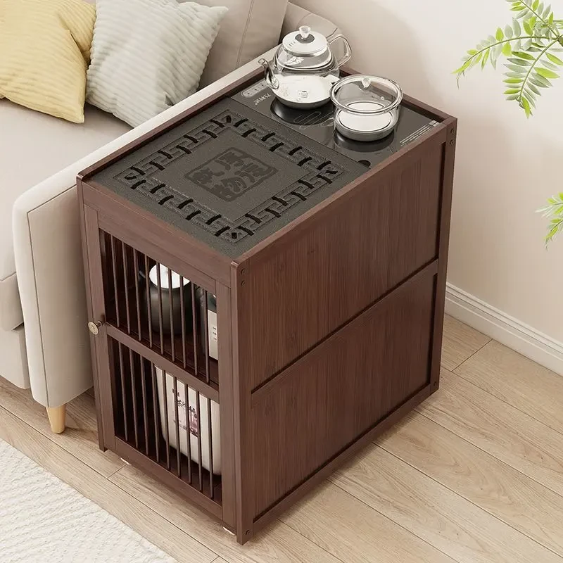 沙发边几茶水柜茶几泡茶一体茶桌边柜烧水台可移动茶台家用小茶车