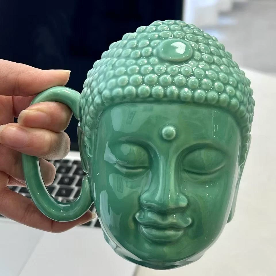我佛瓷杯佛头马克杯大容量创意水杯小众个性陶瓷杯咖啡杯搞怪礼物