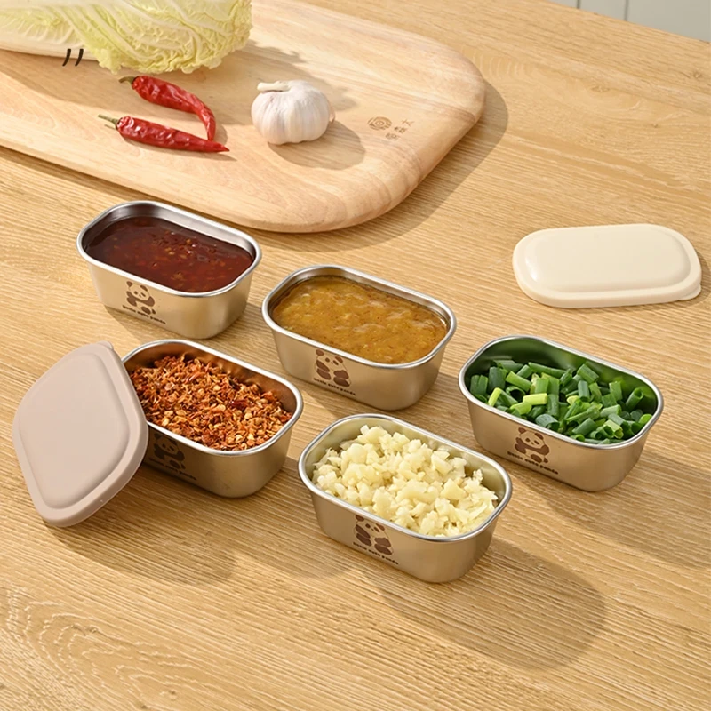 304不锈钢酱杯带盖番茄沙拉碟迷你调味碟密封酱料杯蘸料盒佐料盒