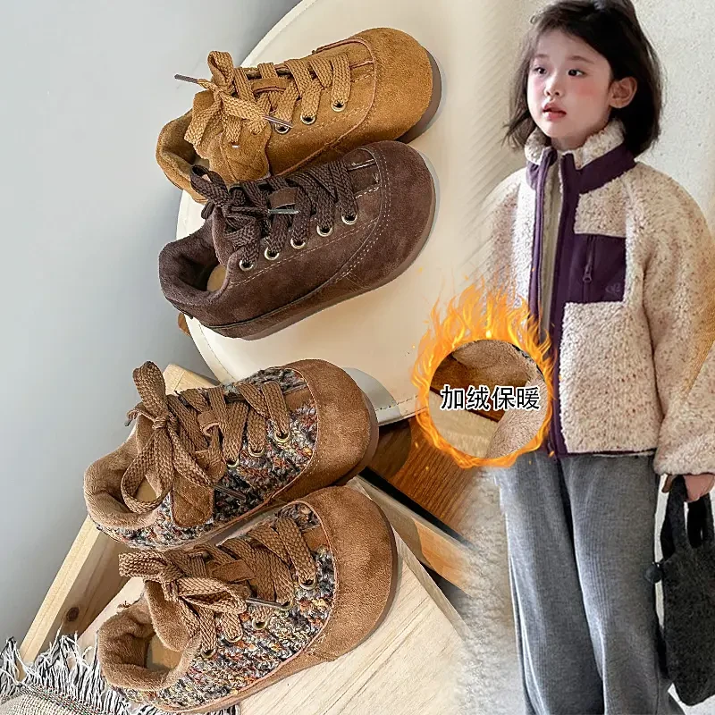 ABC儿童棉鞋2025冬款男童丑萌休闲大头面包鞋女童软底保暖鞋加绒