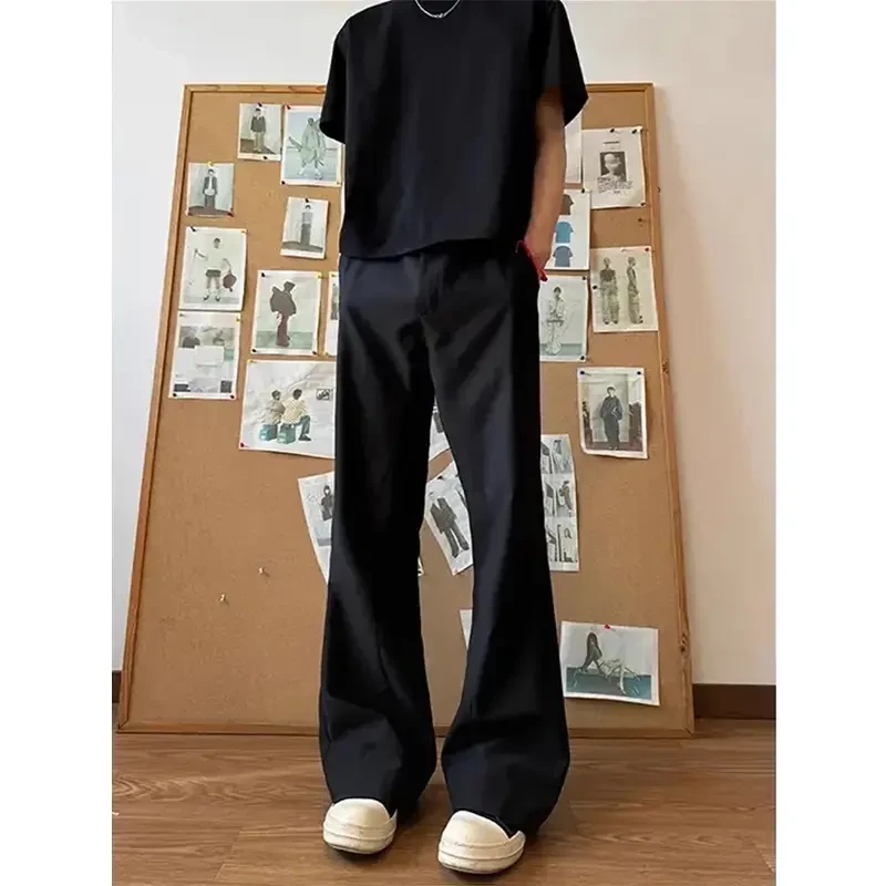 高级感517版型微喇西裤男夏季黑色cleanfit痞帅潮牌显瘦休闲裤子