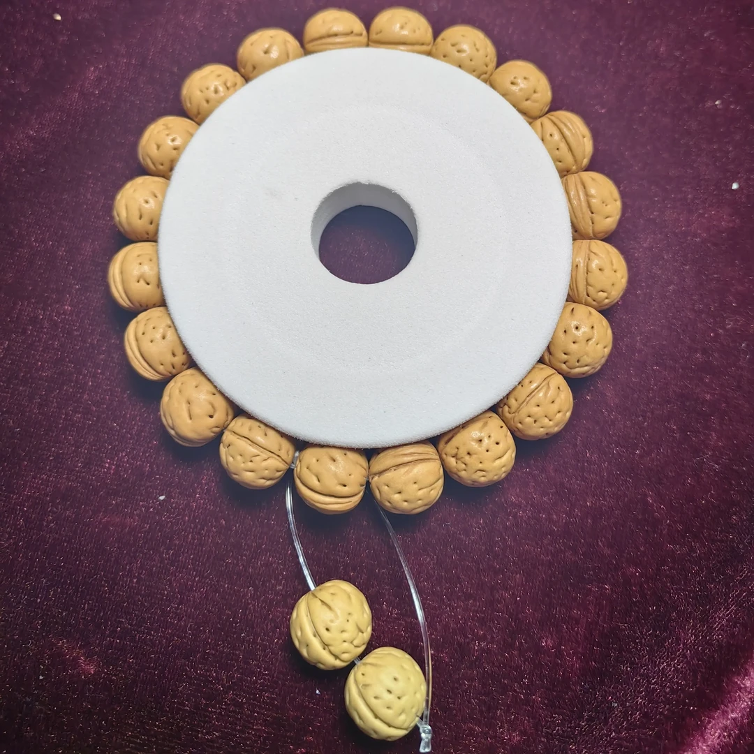 原桩奶油盘锦核小黄桃野生桃核手串皮质细腻