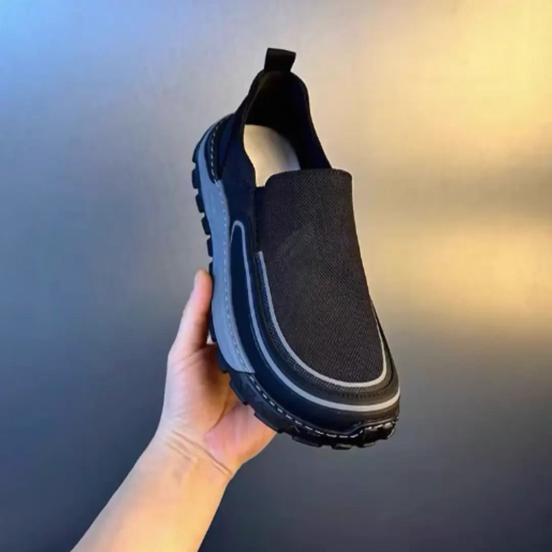 冰丝网面速干男鞋2025夏季新款防臭一脚蹬懒人轻便休闲运动网鞋男