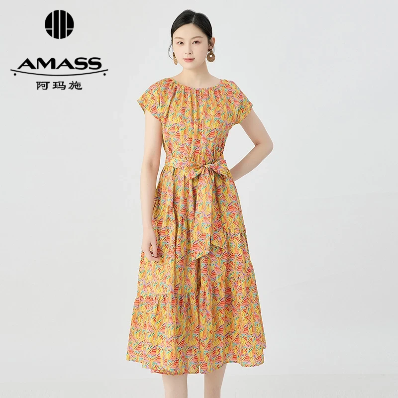 AMASS阿玛施夏季法式洋装时尚气质修身中国风女装连衣裙女5500533
