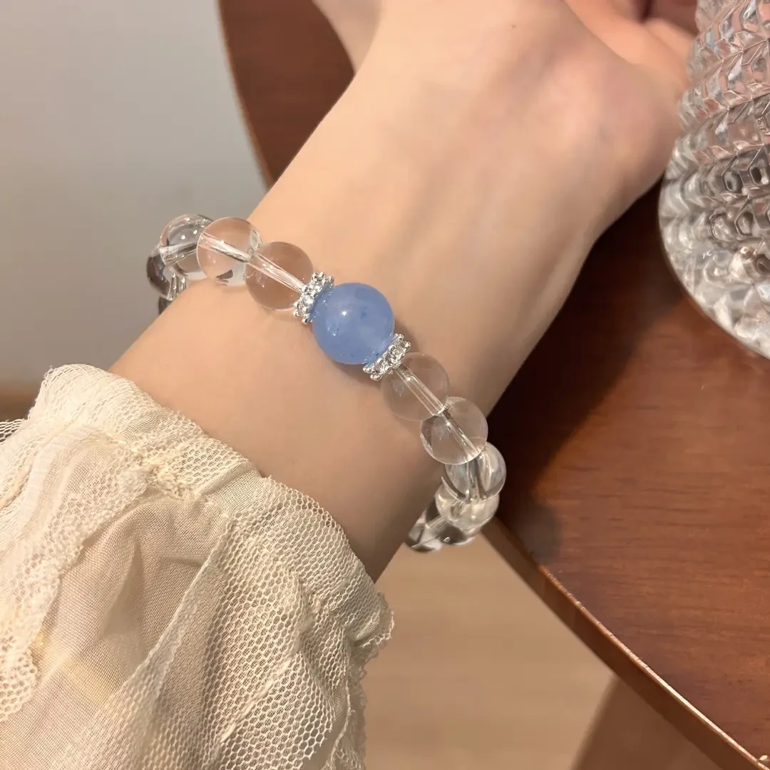 非金属仿水晶手链 白手链女生2025年新款轻奢小众精致手串闺蜜手