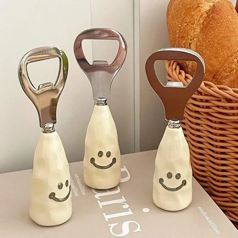 【新品特惠】可爱笑脸啤酒开瓶器家用可站立酒瓶起子不锈钢开盖启瓶