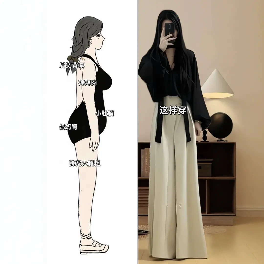 春装穿搭一整套大码胖mm法式V领上衣阔腿裤气质通勤时尚减龄套装
