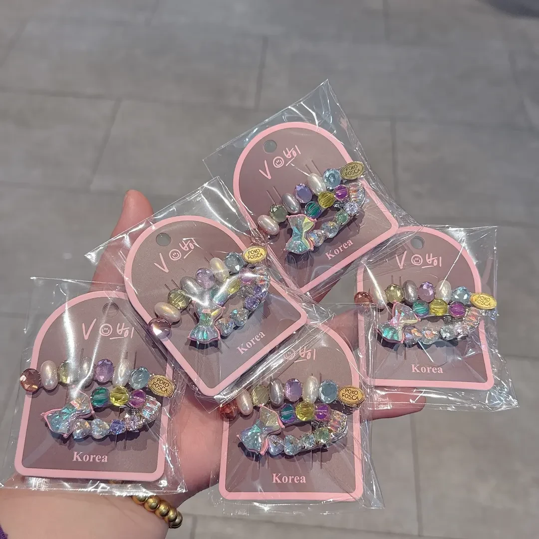 【没人比你美】韩式夹子东大门五彩一字夹系发夹饰精致儿童发卡