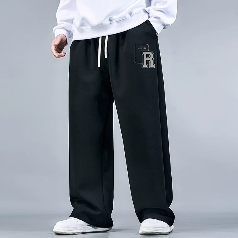 大码男士裤子2025春季新款潮胖子休闲裤加肥加大男装宽松直筒长裤