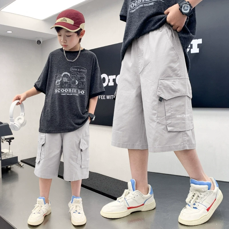 男童裤子夏季薄款2025新款儿童夏款速干裤大童夏装短裤透气宽松潮