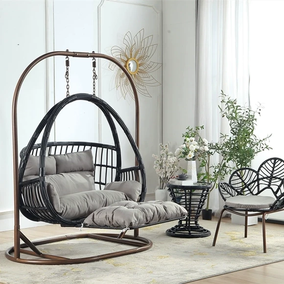 阳台桌椅双杆摇篮椅家用室内藤椅吊床吊椅网红秋千吊篮双人摇摇椅