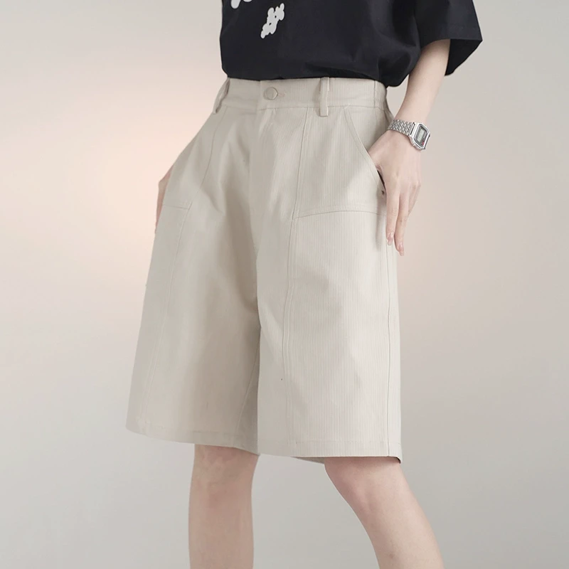 【清仓】万有引力博物馆 直筒短裤女夏季2023新款裤子五分裤休闲裤
