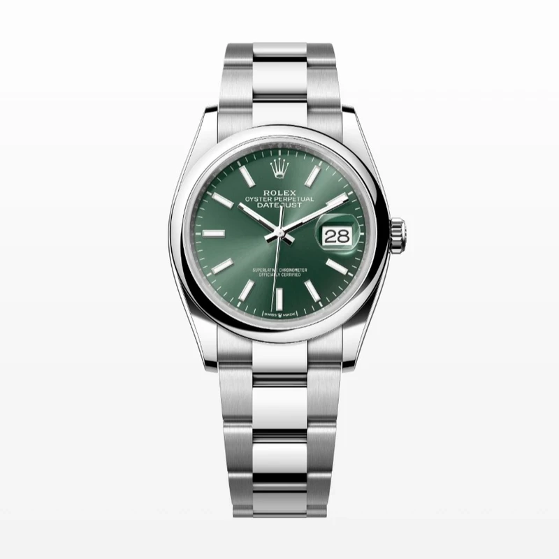 99新 Rolex/劳力士 23年全套日志126200薄荷绿盘夜光刻度全套36mm