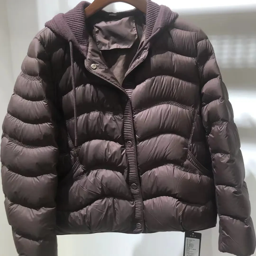女士连帽排骨白鸭绒保暖秋冬加厚短款上衣洋气百搭