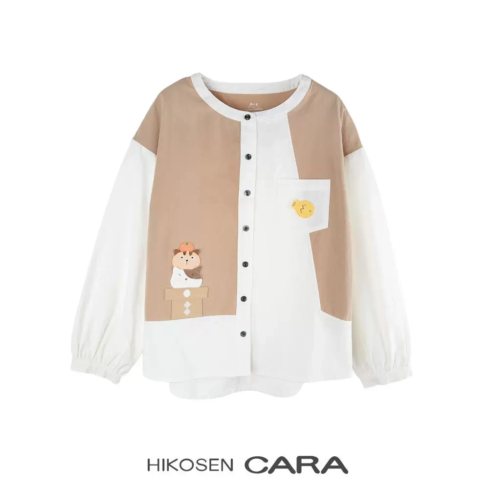 HIKOSEN CARA卡拉猫大橘大利长袖薄衬衫外套ins风可爱外搭女上衣