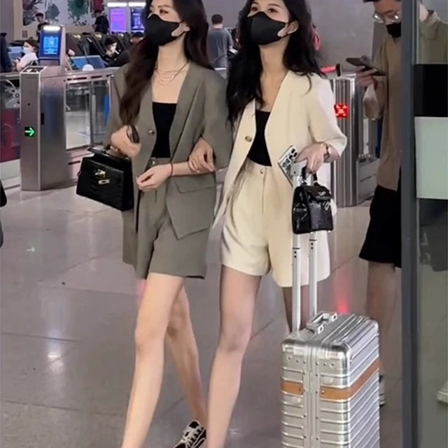 高端高级感西装大码外套套装女2025夏季新款休闲潮时尚短裤两件套