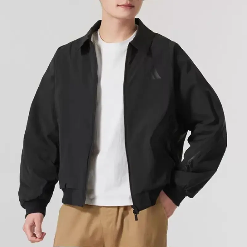 阿迪达斯男装2025蛇年新款运动休闲翻领梭织夹克JZ4192