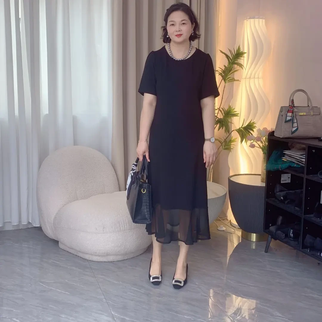 【连衣裙】2025年新款黑色蕾丝夏季款连衣裙 设计感优雅气质感裙子