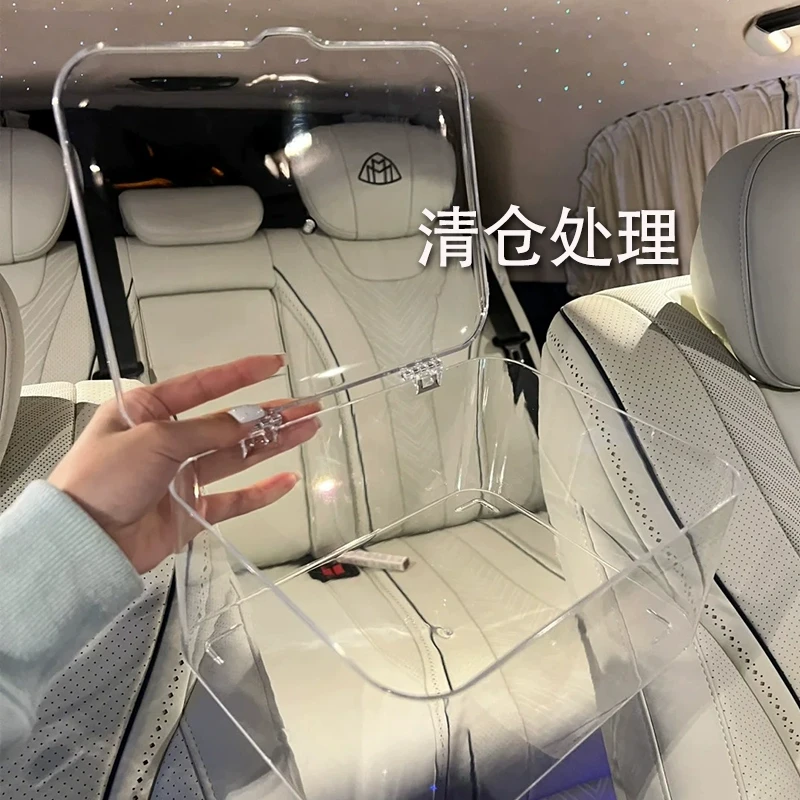 翻盖式桌面收纳盒透明亚克力防尘整理盒卧室宿舍办公室带盖杂物筐