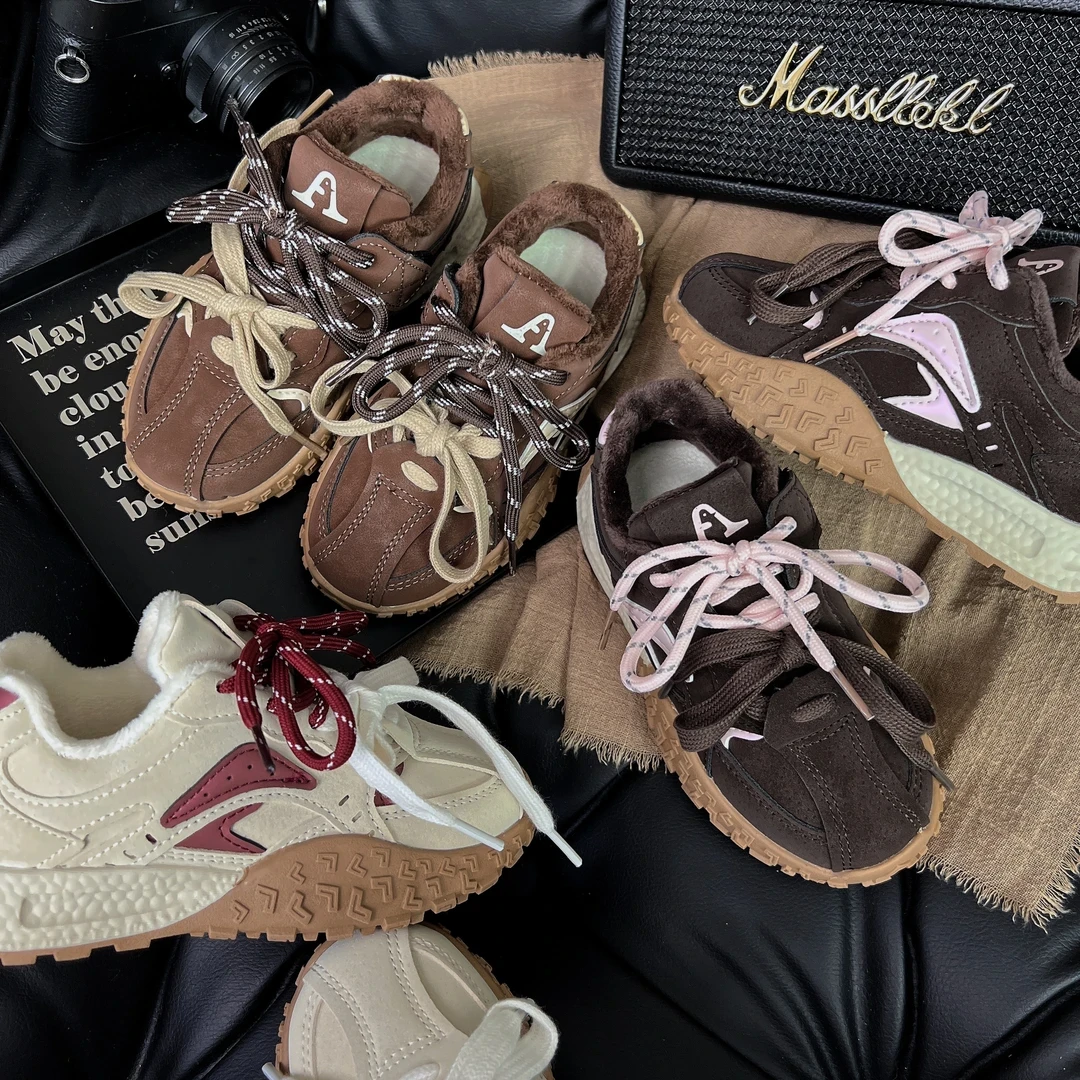 女童运动鞋2024冬季新款加绒童鞋儿童老爹鞋二棉鞋男童鞋子休闲鞋