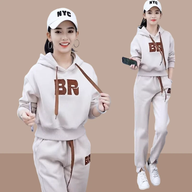 韩系休闲运动服套装女2025春秋新款时尚洋气卫衣卫裤两件套高级感